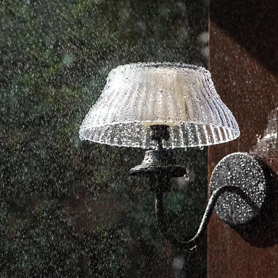 Moderne Retro Sol Jernlegering Plast LED Vanntett Vegg Lys For Utendørs | Luvikno