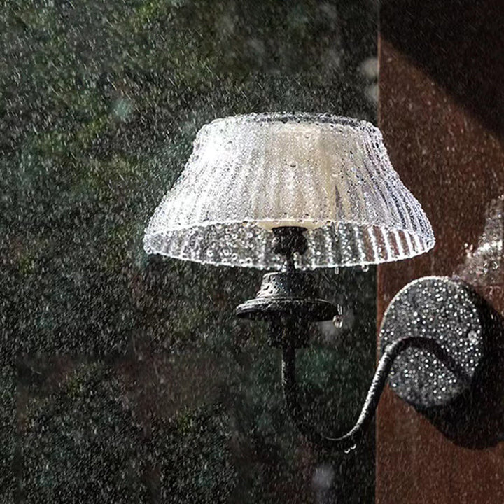 Moderne Retro Sol Jernlegering Plast LED Vanntett Vegg Lys For Utendørs | Luvikno
