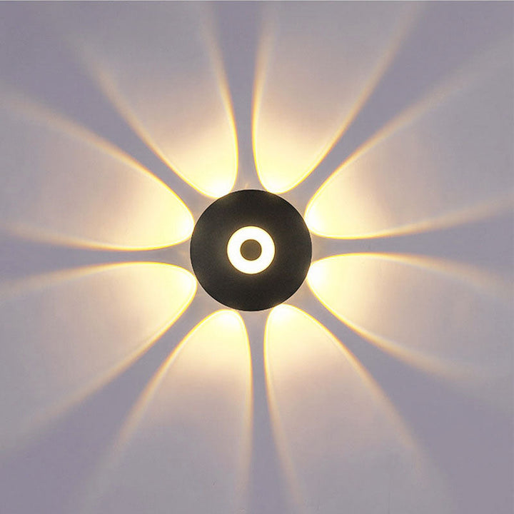 Moderne skandinavisk aluminium rund skjerm LED vegglampe for utendørs patio | Luvikno