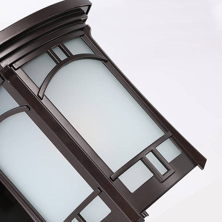 Moderne firkantet aluminiums glass utskåret 1-lampe utendørs vanntett vegglampe | Luvikno