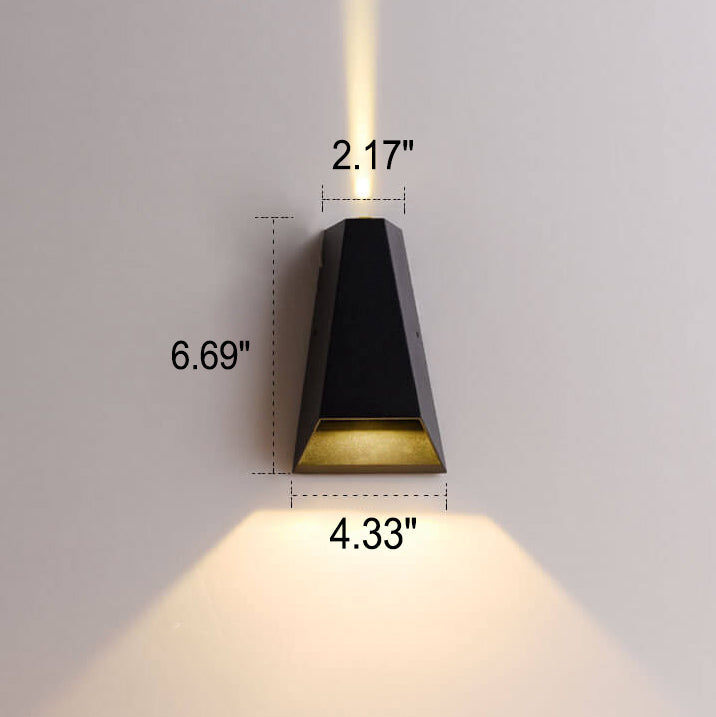 Moderne Kreativ Trapezform Opp og Ned Opplyst LED Utendørs Vegglampe | Luvikno