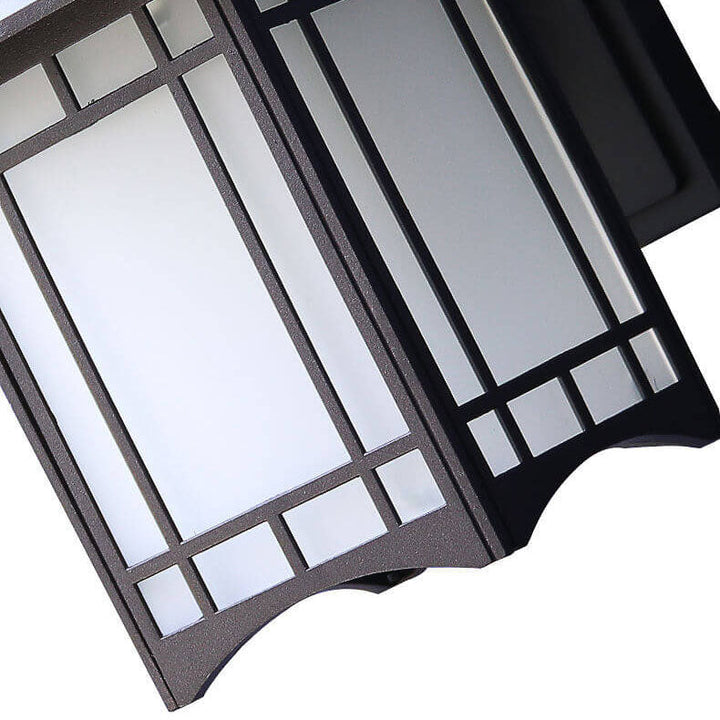 Moderne vanntette solcelle aluminiums kinesisk paviljong form 1-ledd vegglampe | Luvikno