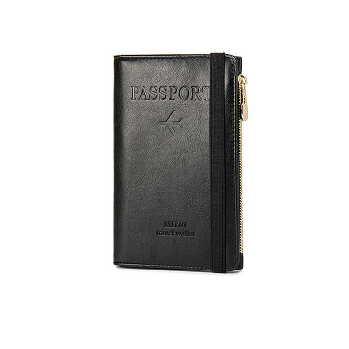 Men's Leather Passport Wallet with RFID Blocking | Luvikno