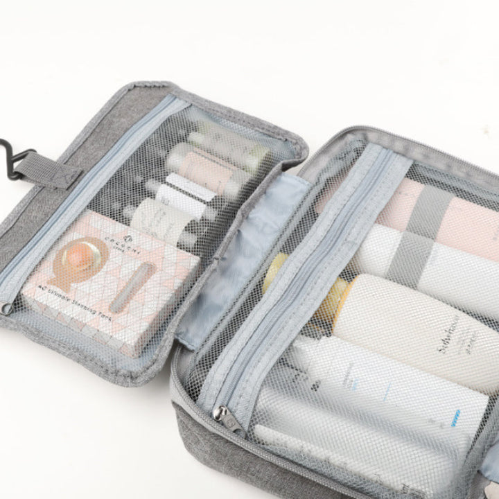 Luvikno | Travelique Reiset kosmetikkorganisator | Kompakt & Vannavvisende | Med 4 Rom & 360° Hake | For Kvinner & Menn