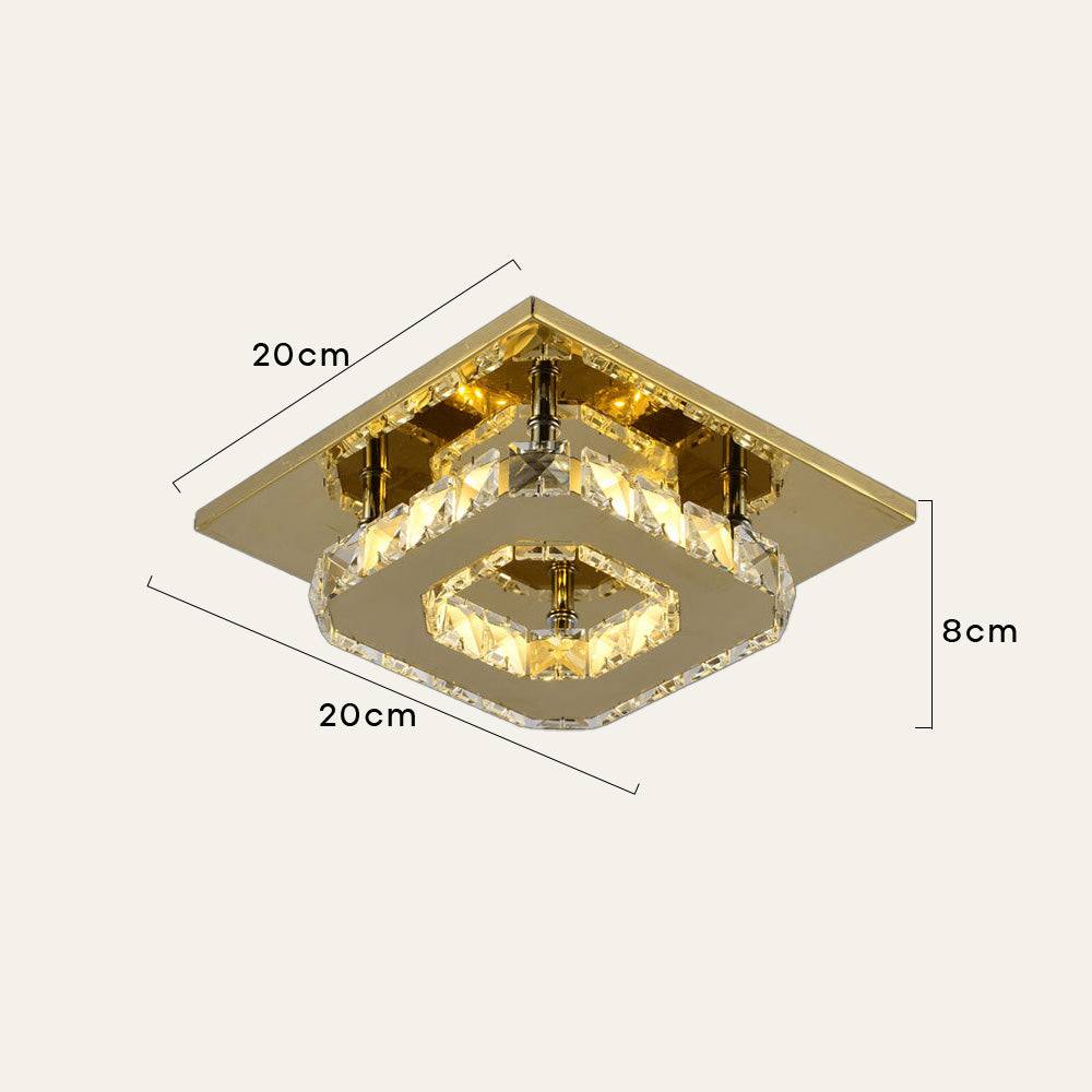 Taklampe Krystall LED Moderne Innfelt Armatur Luvikno