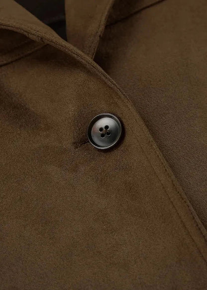 Luvik | Sametti keinoturkki takki retro-kääntökauluksella