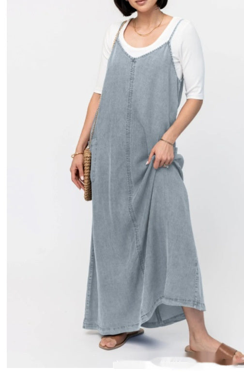 Luvik | Uusi Denim Henkari Vapaa-ajan Mekko