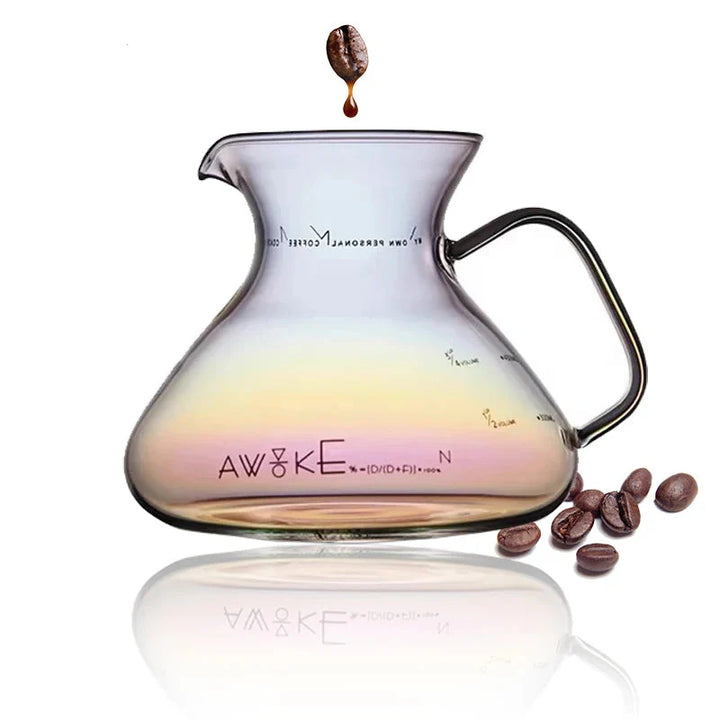 15oz Glass Pour Over Coffee Server Heat-Resistant Drip Brewing Carafe | Luvikno