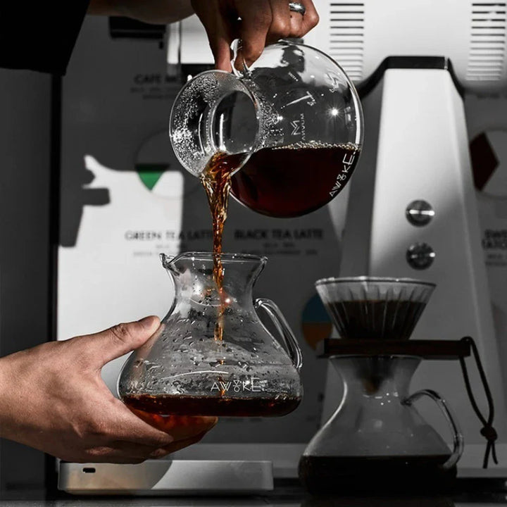 15oz Glass Pour Over Coffee Server Heat-Resistant Drip Brewing Carafe | Luvikno