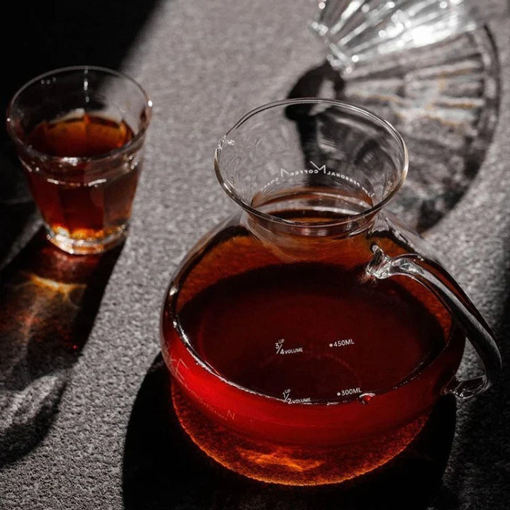 15oz Glass Pour Over Coffee Server Heat-Resistant Drip Brewing Carafe | Luvikno