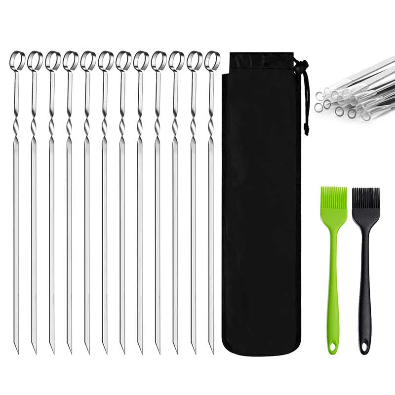 15pcs BBQ Spydersett Med Børste Grill Utendørs Grilltilbehør | Luvikno