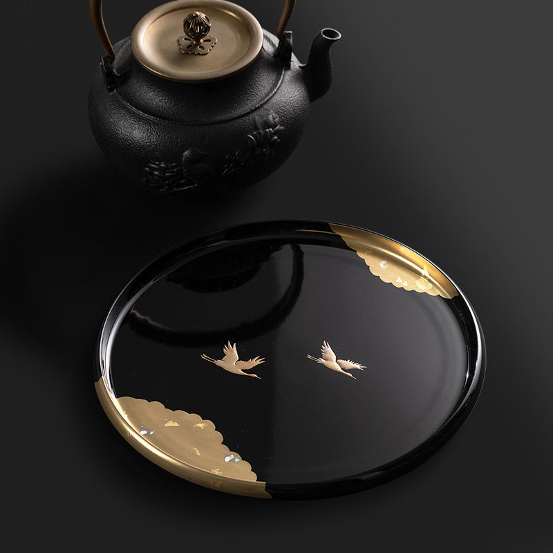 Japansk Håndlaget Sirkulære Tranetray - Resin | Luvikno