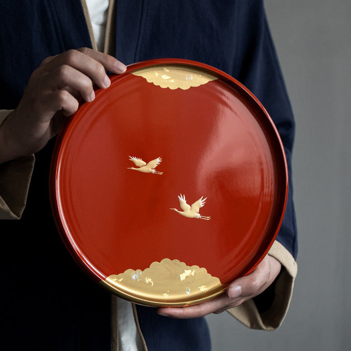 Japansk Håndlaget Sirkulære Tranetray - Resin | Luvikno