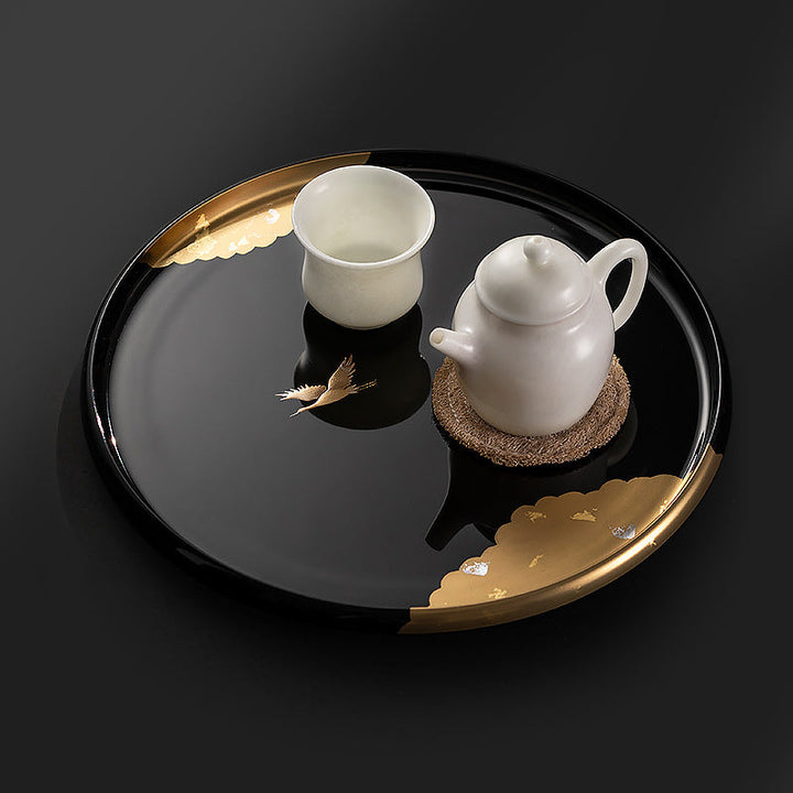 Japansk Håndlaget Sirkulære Tranetray - Resin | Luvikno