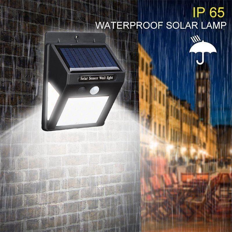 Luvikno | 20 LED solcellelamper utendørs, superlys vegglampe med bevegelsessensor