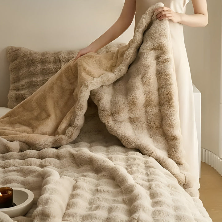 Fleece og fleece-teppe – Ekstra myk & varm | Perfekt for sofa og soverom | Luvikno