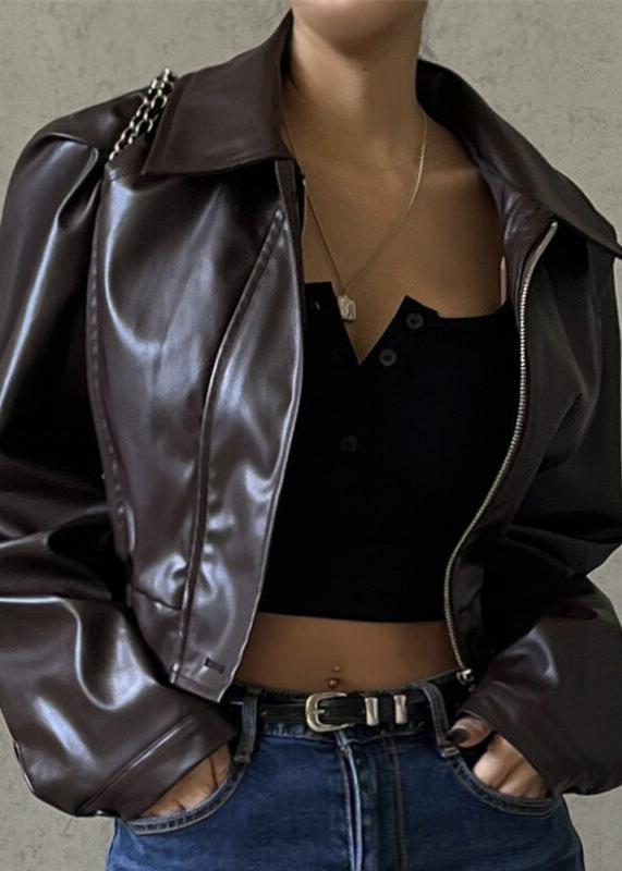 Luvik | Tyylikäs vetoketjullinen PU-nahkatakki – Amerikkalainen vapaa-ajan tyyli