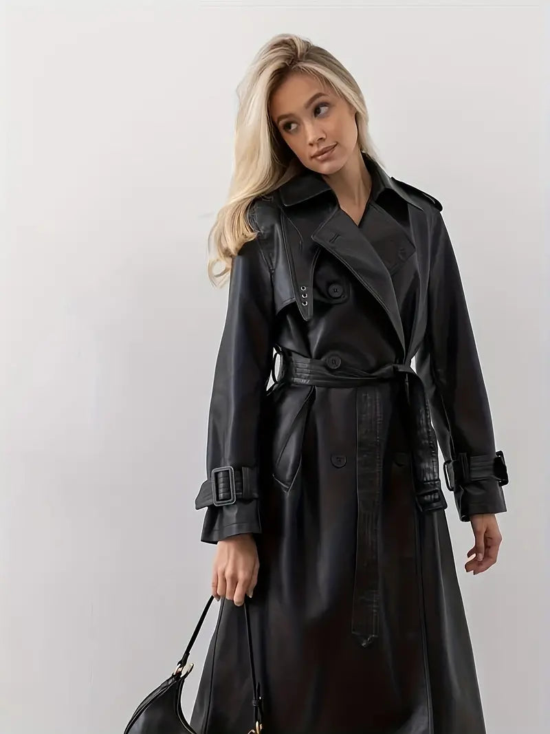 Luvik | trench coat skinnjakke med belte