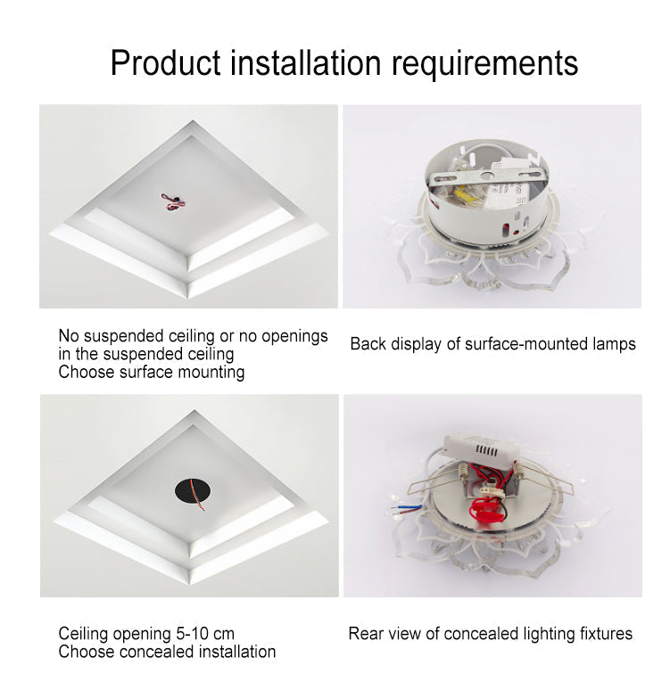 Luvikno | GlowPetal LED Krystall Taklampe | Blomsterformet | Moderne Design | Energisparende | Dekorativ Belysning