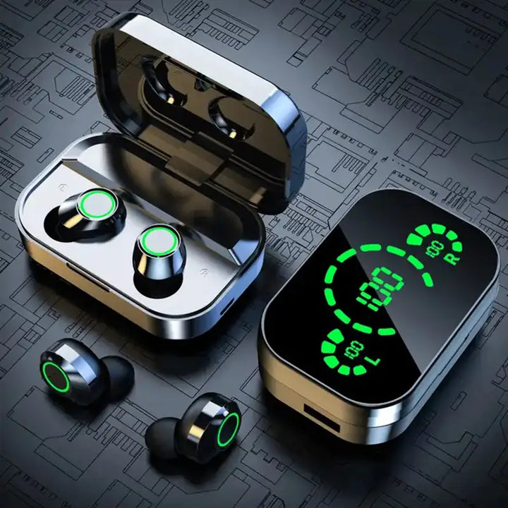 Luvikno | Soniq - UltraBass Trådløse Ørepropper – Sporty In-Ear Hodetelefoner med Ladeetui