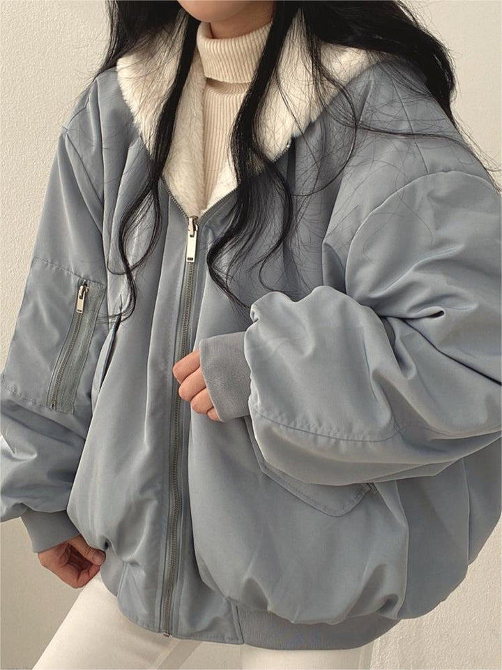 Luvik | Oversized svart fleece-jakke med hette