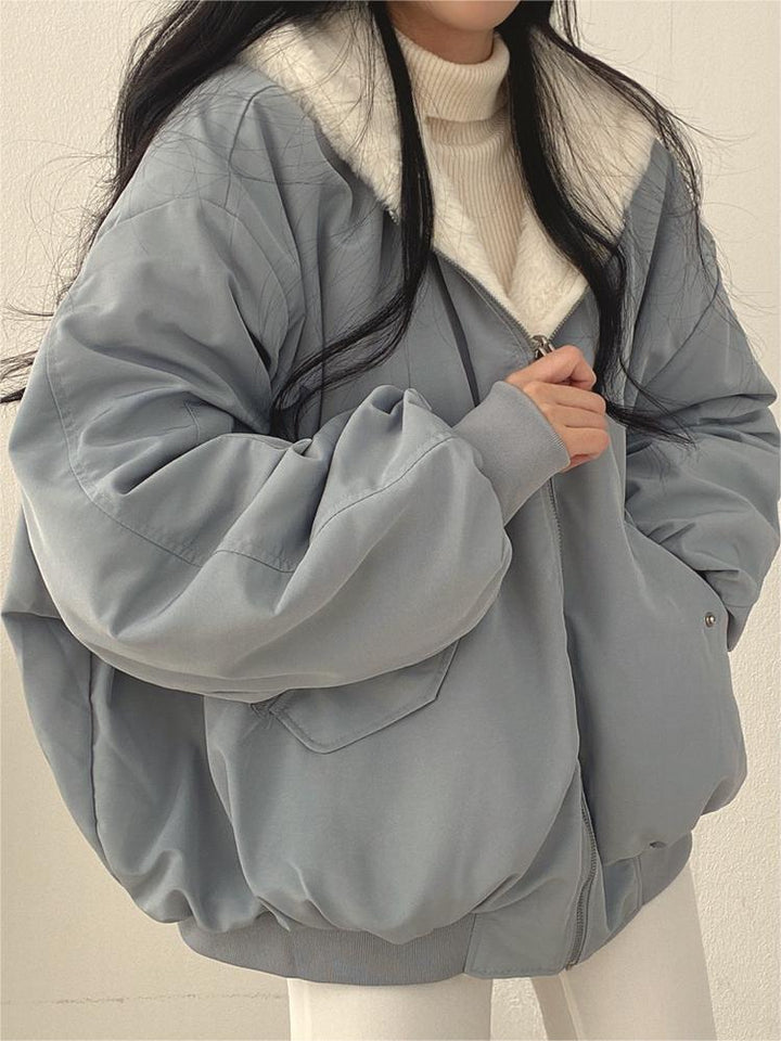 Luvik | Oversized svart fleece-jakke med hette