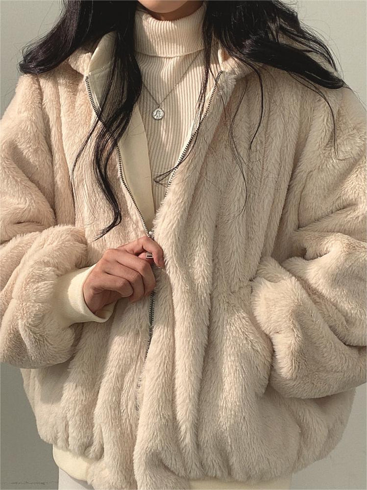 Luvik | Oversized svart fleece-jakke med hette