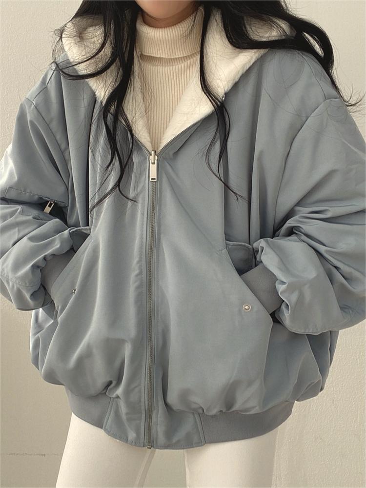 Luvik | Oversized svart fleece-jakke med hette