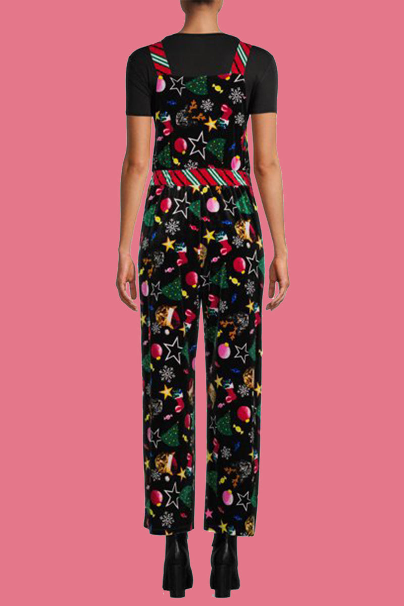 Luvik | Rentouttava Wapiti Lumihiutale Joulukuusi Painettu Patches Neliökauluksen Huolettomat Haalarit