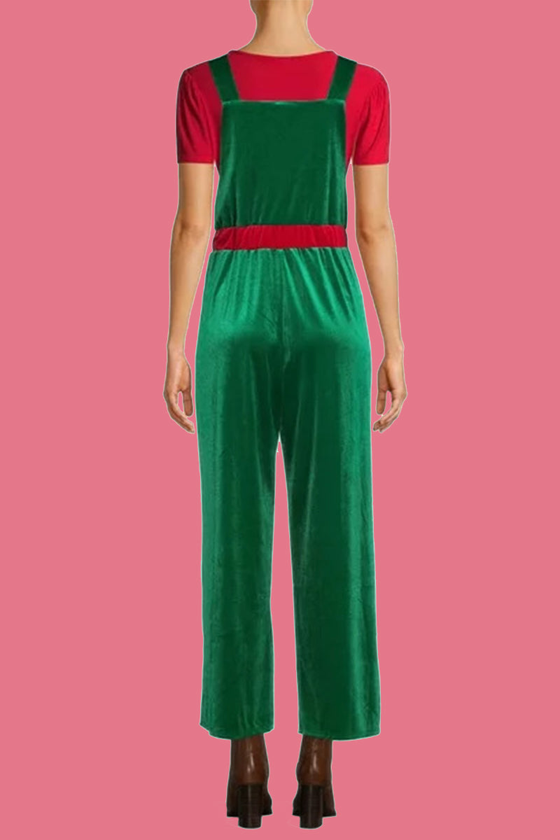 Luvik | Rentouttava Wapiti Lumihiutale Joulukuusi Painettu Patches Neliökauluksen Huolettomat Haalarit