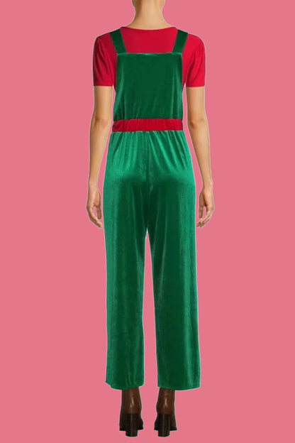 Luvik | Rentouttava Wapiti Lumihiutale Joulukuusi Painettu Patches Neliökauluksen Huolettomat Haalarit