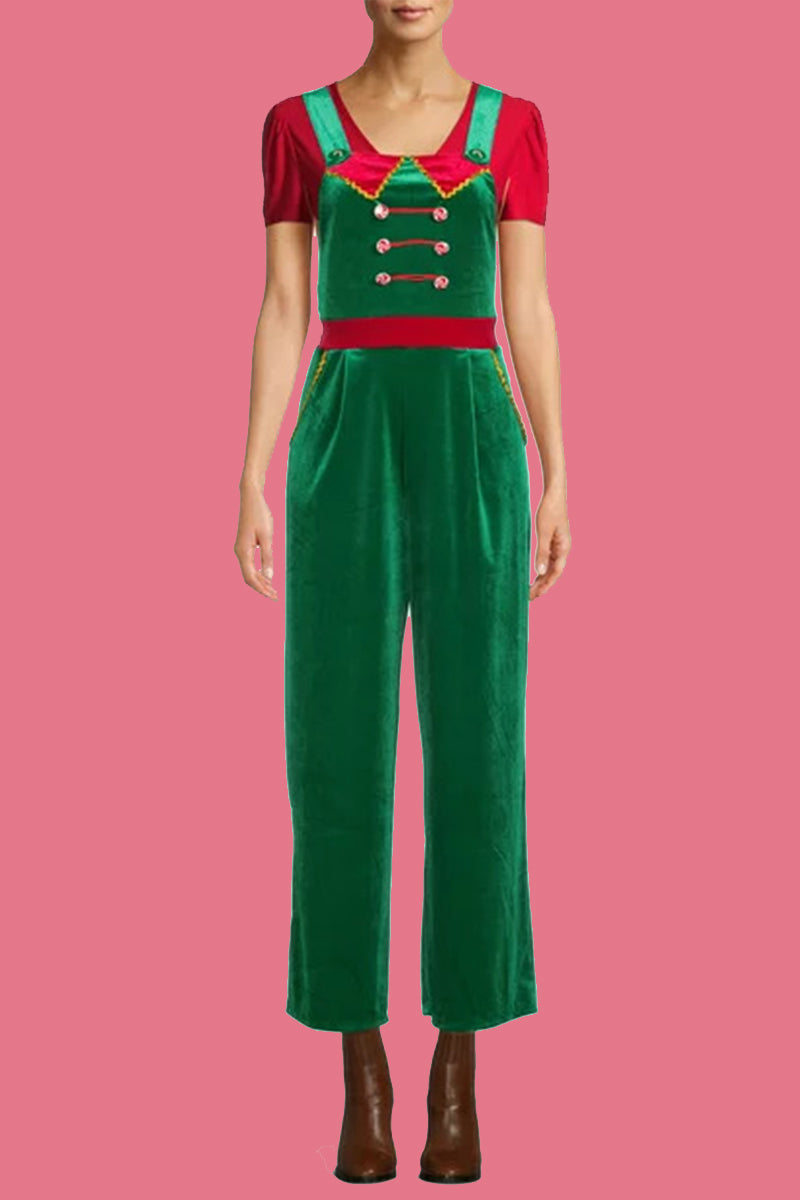 Luvik | Rentouttava Wapiti Lumihiutale Joulukuusi Painettu Patches Neliökauluksen Huolettomat Haalarit