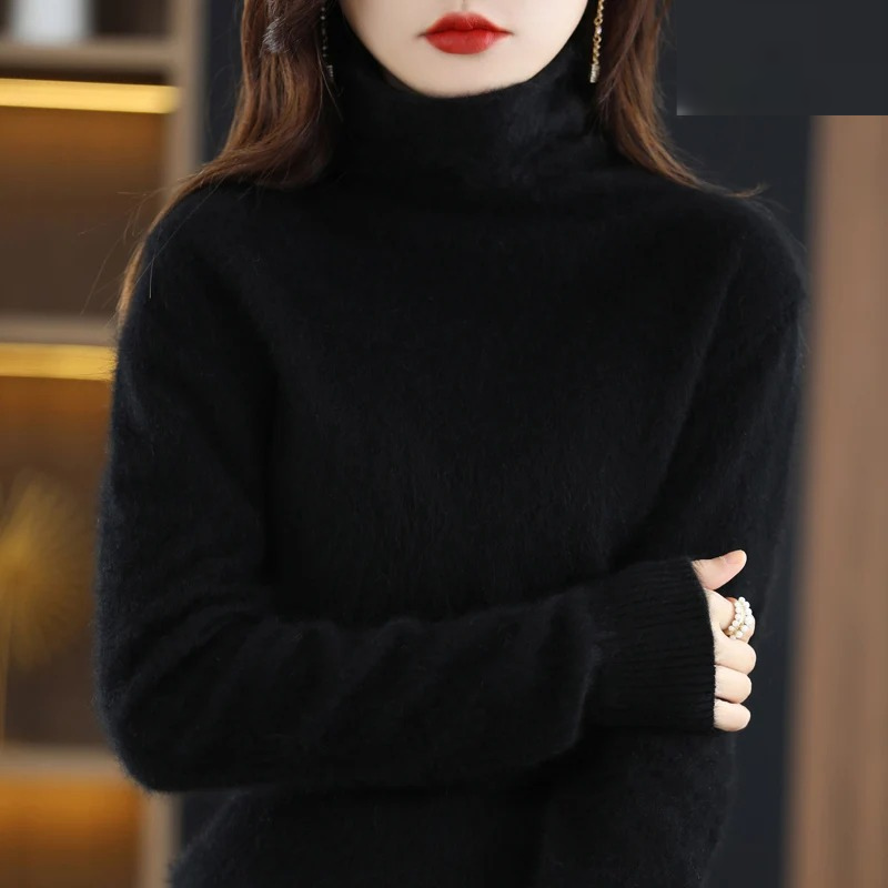 Luvik | Kasmirneule Naiset Pehmeä korkea kaulusneule, Lämmin & Luksusdesign