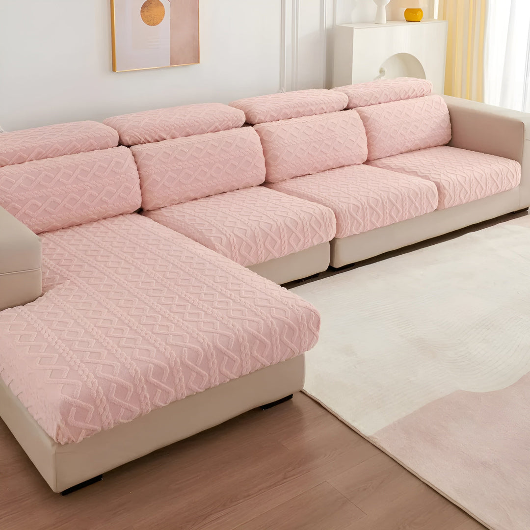 Samt-sofa trekk med diamantmønster – Myk & Luksuriøs | Perfekt passform for enhver sofa | Luvikno