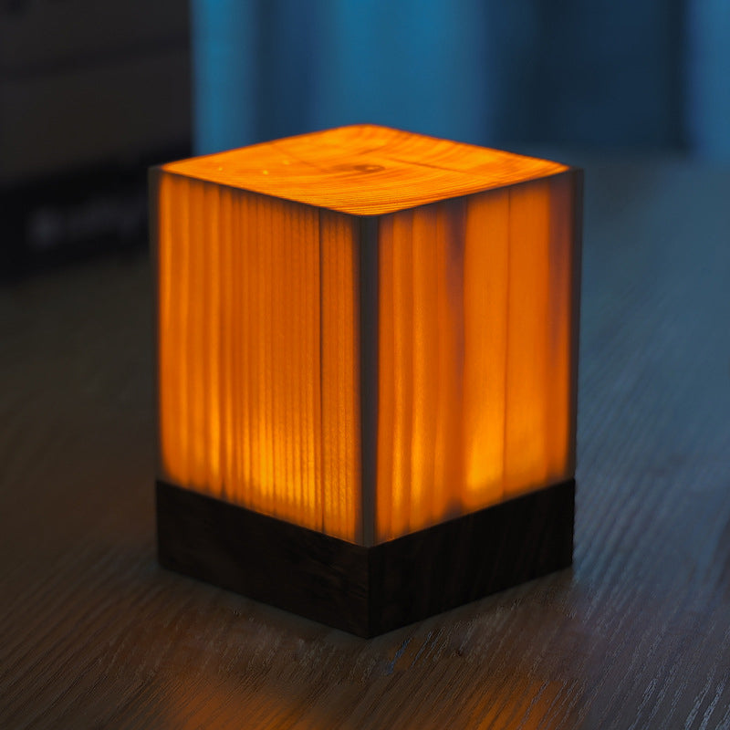 Trådlampen LED bordlampe med berøringskontroll | Oppladbart batteri | Trestrukturdesign | Justerbar lysstyrke | Luvikno