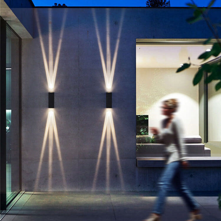 Moderne Aluminium Linse Utendørs Patio Dobbelthode LED Vegglampe | Luvikno