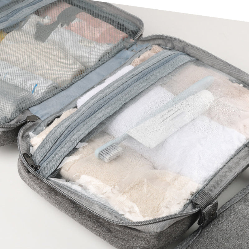 Luvikno | Travelique Reiset kosmetikkorganisator | Kompakt & Vannavvisende | Med 4 Rom & 360° Hake | For Kvinner & Menn