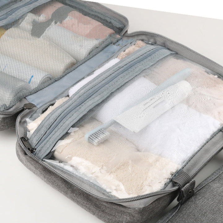 Luvikno | Travelique Reiset kosmetikkorganisator | Kompakt & Vannavvisende | Med 4 Rom & 360° Hake | For Kvinner & Menn