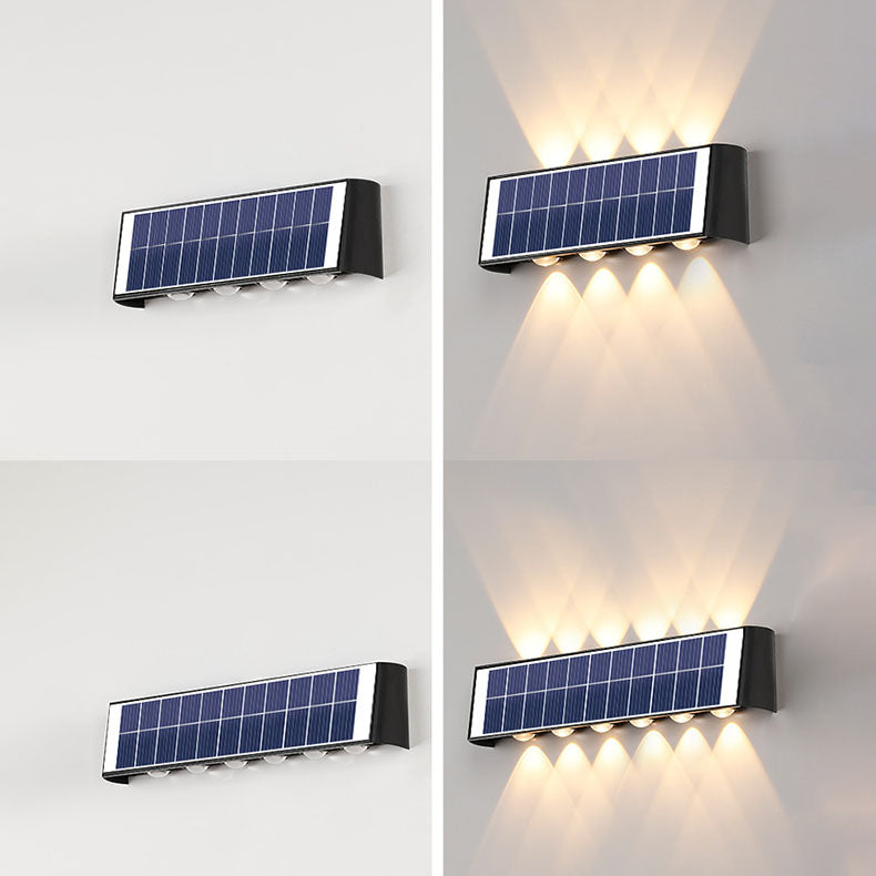 Luvikno | Lumiora Moderne Solar-LED Vegglampe for Utebruk | Rektangulært Design | IP56 Vanntett | Ulike Størrelser og Lys Intensiteter