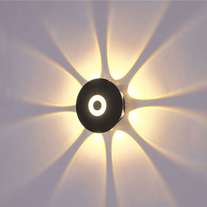 Moderne skandinavisk aluminium rund skjerm LED vegglampe for utendørs patio | Luvikno