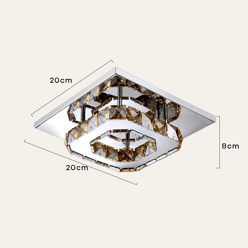 Taklampe Krystall LED Moderne Innfelt Armatur Luvikno