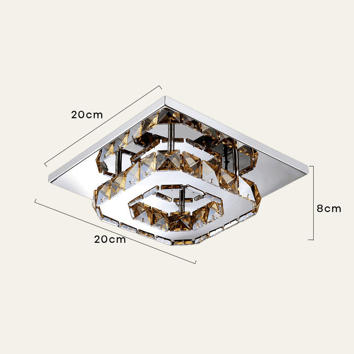 Taklampe Krystall LED Moderne Innfelt Armatur Luvikno