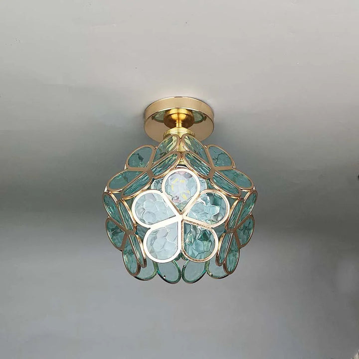 Kunstnerisk Glass Ceiling Lamp med Blomsterdesign - FlowerHall | Luvikno