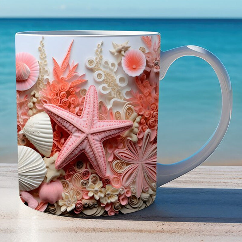 3D Ocean Beach Break Through Theme Kaffeekopp | Luvikno