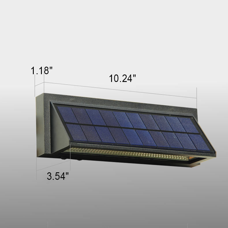 Utendørs solbelyst vanntett rektangulær skrå LED terrassevegglampe | Luvikno