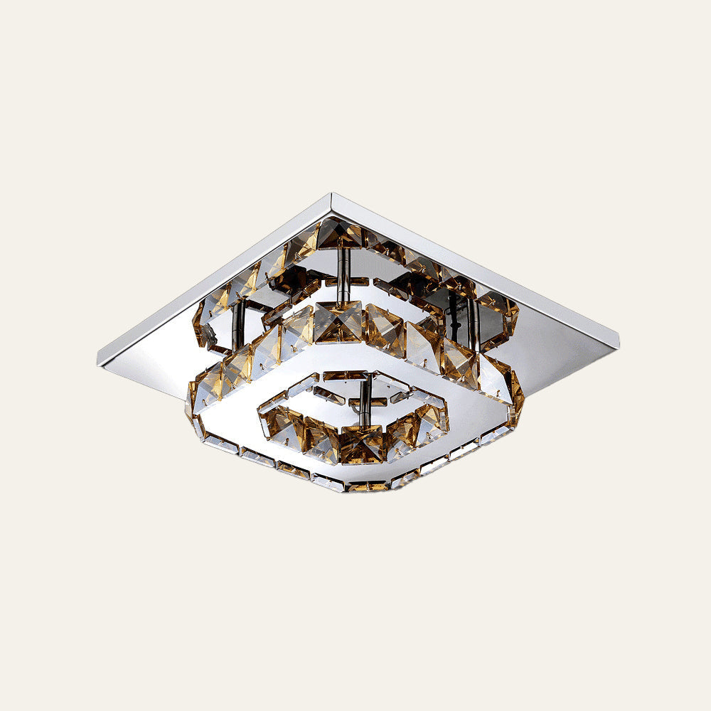 Taklampe Krystall LED Moderne Innfelt Armatur Luvikno