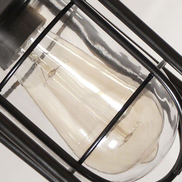 Industriell vintage aluminium bur glass 1-lampe utendørs vanntett pendellampe | Luvikno