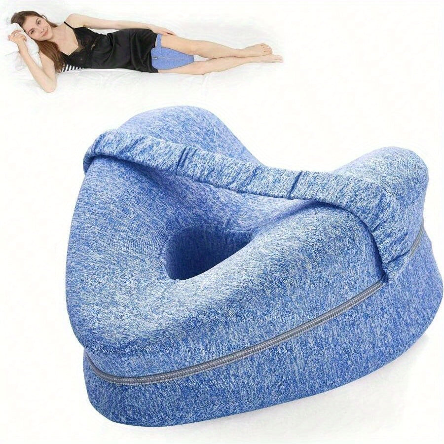 Ergonomisk Knepute for Side-Sovende - Støttende Minne Skum med Vaskbart Trekk | Luvikno
