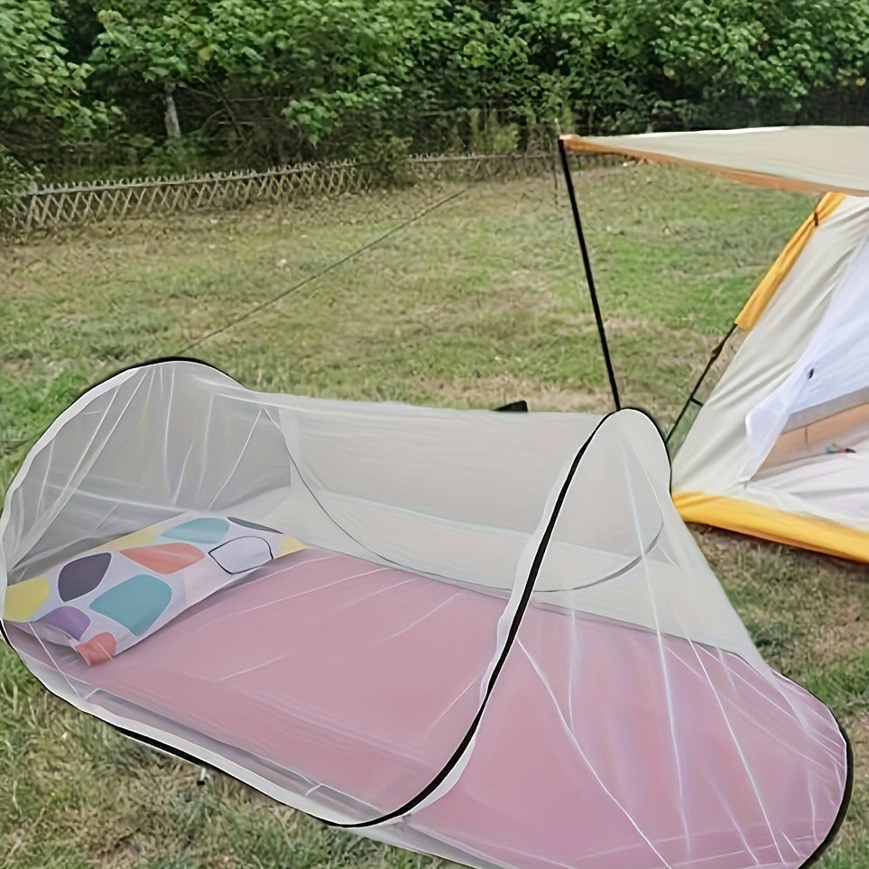 Luvikno | InsectoGuard Solo Myggnett | Ultralett & Sammenleggbar | Med Glidelås | 200×80×56 cm | For 1 Person