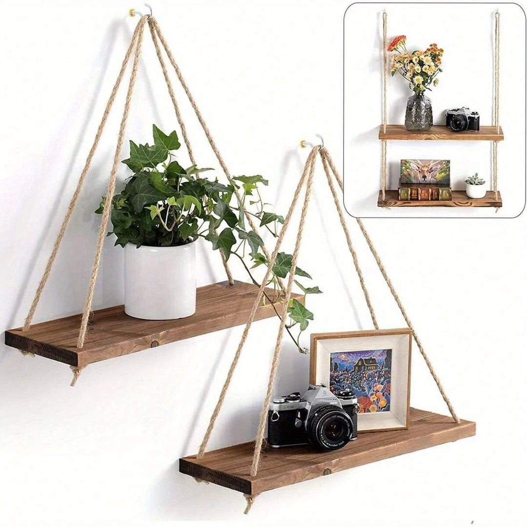 DecoShelf - Elegant flytende hylle med justerbar taubolle